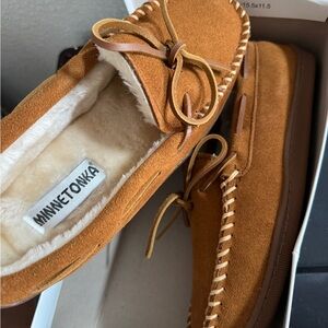 Minnetonka Brown Hardsole Moccasins